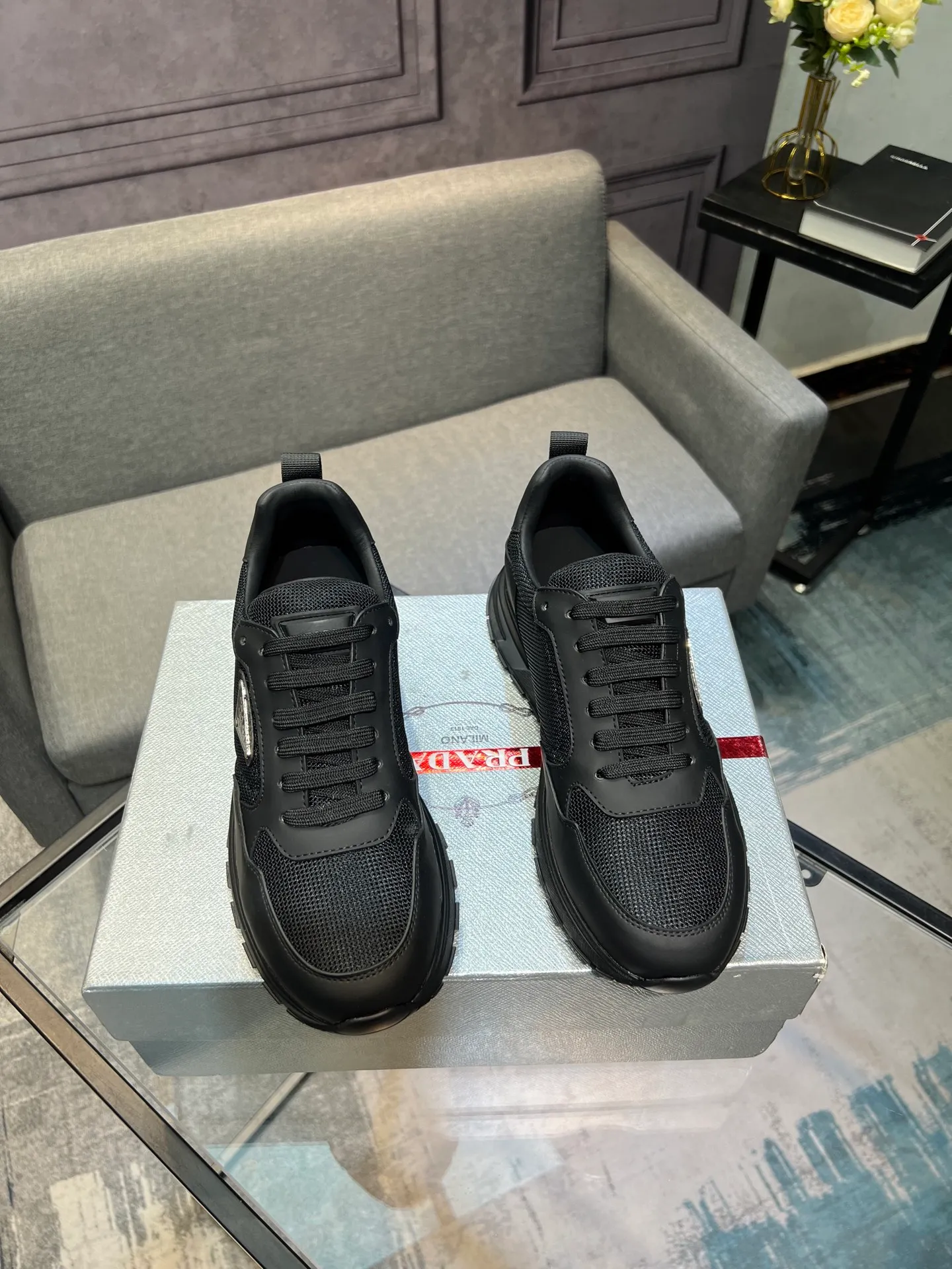 💰¥540 [PRADA] Men’s shoes are popular in the counter, official website synchronization, 1 high-quality shipment ✔️Original cowhide + cowhide lining, 1🆚1 replica, original sole, 38-45 (45 customized, non-refundable)